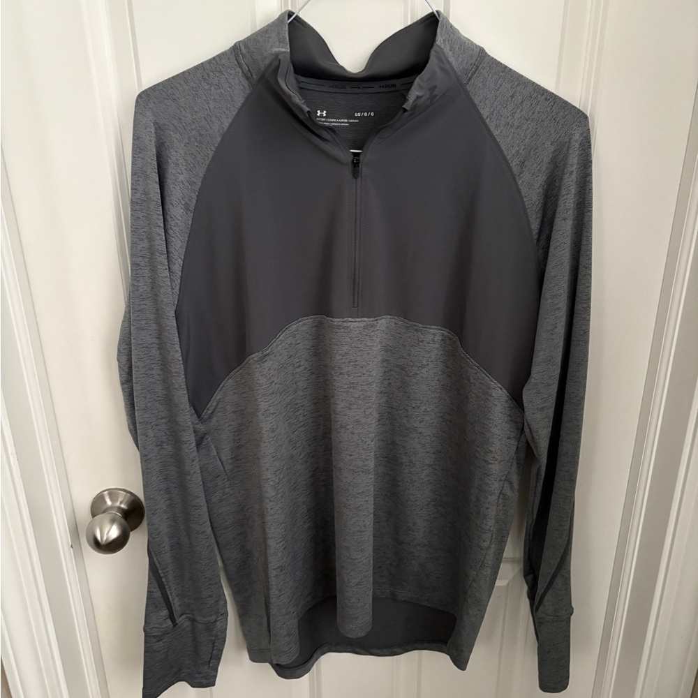 Under Armour Fitted Running Grey Quarter-Zip Top